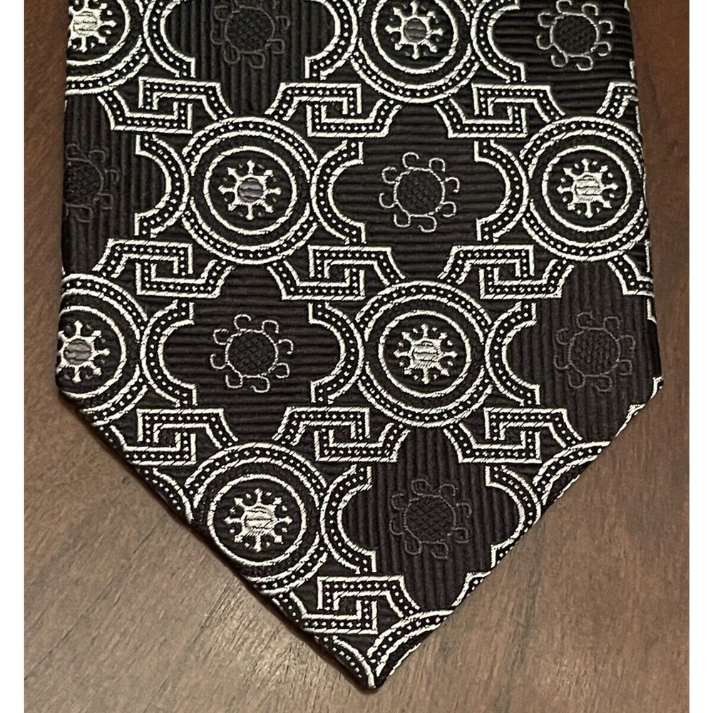 Enrico Venturi Cravatte Black Gray 100% Silk Men’s Neck Tie Made In China